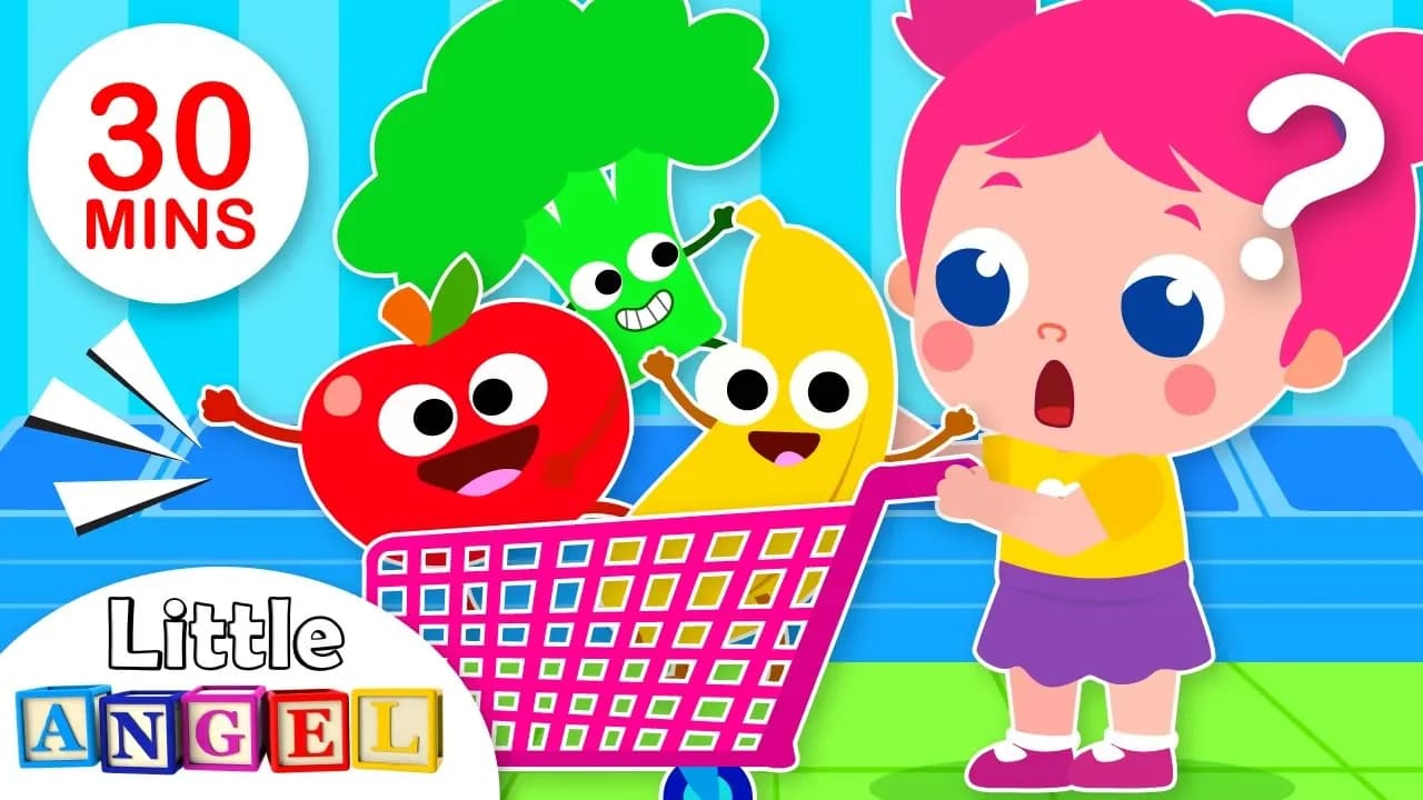 Jack & Jill go to Supermarket | Vegetables & Colors | More Kids Songs by Little Angel