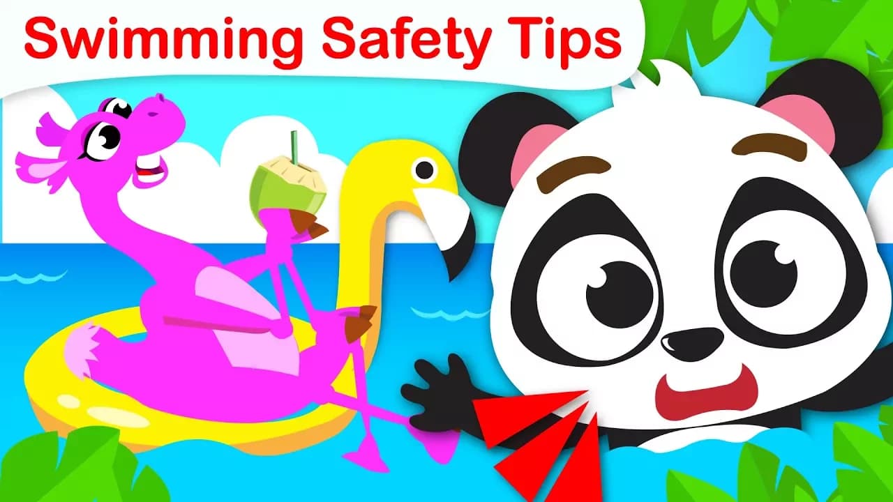 Safety Tips | Learn to Swim with Alice the Camel and Baby Panda | Nursery Rhymes by Little Angel