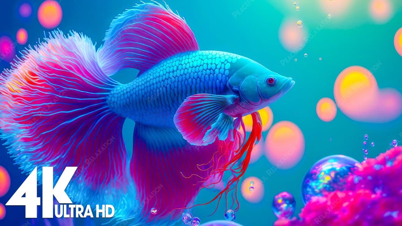 Aquarium 4K VIDEO (ULTRA HD) 🐠 Amazing Beautiful Coral Reef Fish - Relaxing Sleep Meditation Music