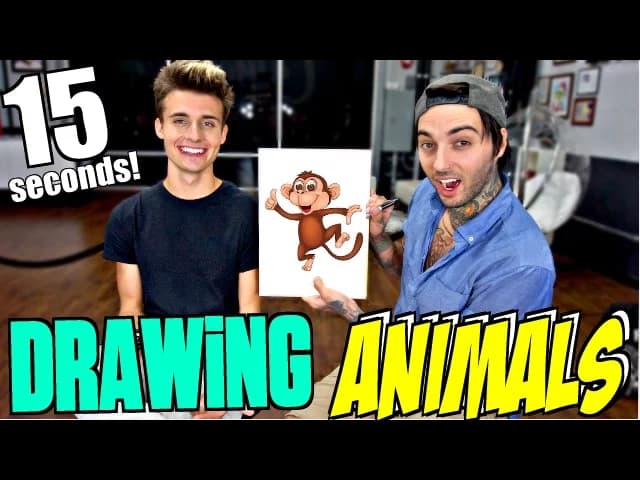 15 second BLINDFOLD Drawing Challenge!! (ft. Chris Collins)