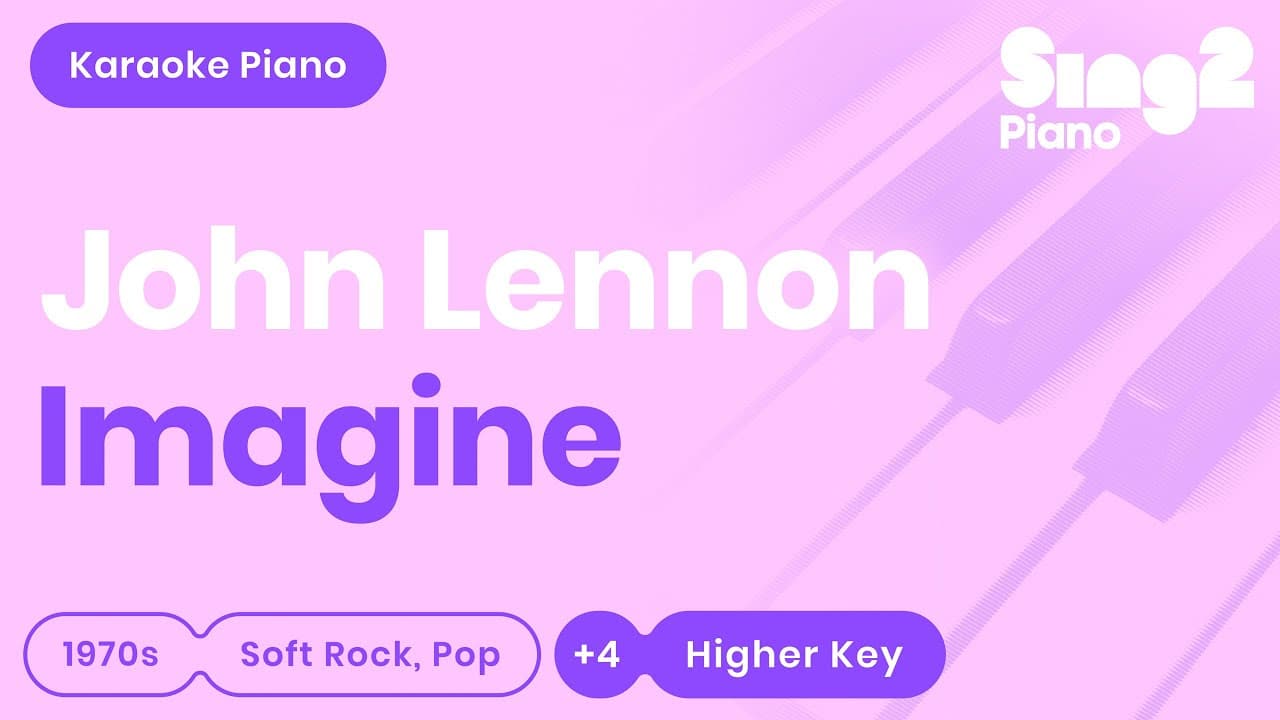 John Lennon - Imagine (Higher Key) Karaoke Piano