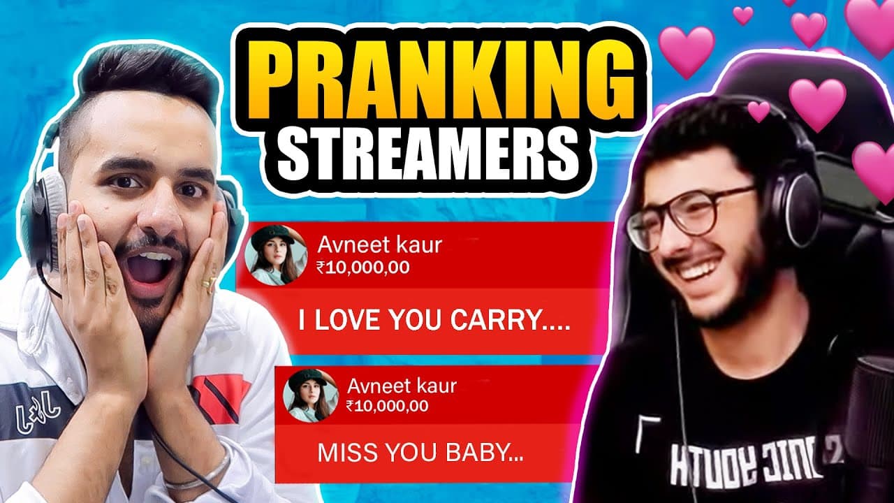 PRANKING your favourite YOUTUBERS & STREAMERS !! FT.@CarryMinati