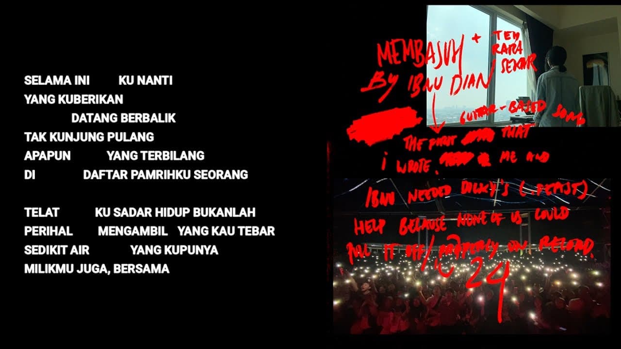 Hindia ft. Rara Sekar - Membasuh (Official Lyric & Commentary Video)