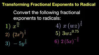 Transforming Fractional Exponents to Radicals (Tagalog/Filipino Math)
