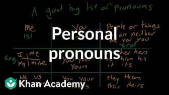 Personal Pronouns | The Parts of Speech | Grammar | Khan Academy