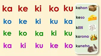 Video Lesson with Quiz (Practice and Learn to Read) (ka ke ki ko ku) For Kindergarten, Grade 1 & 2