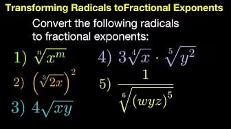 Transforming Radicals to Fractional Exponents (Tagalog/Filipino Math)