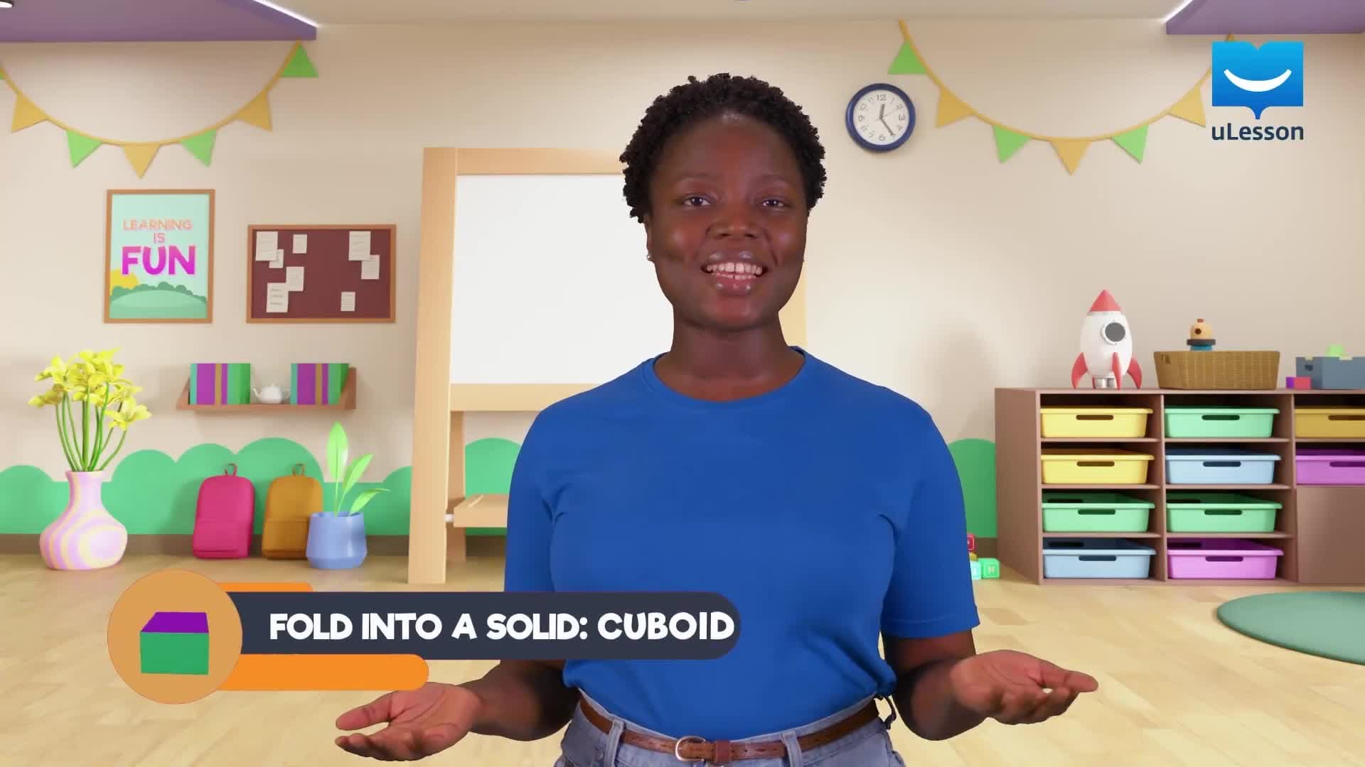 Shapes - More on Solids - 10 - Fold into Solid: Cuboid