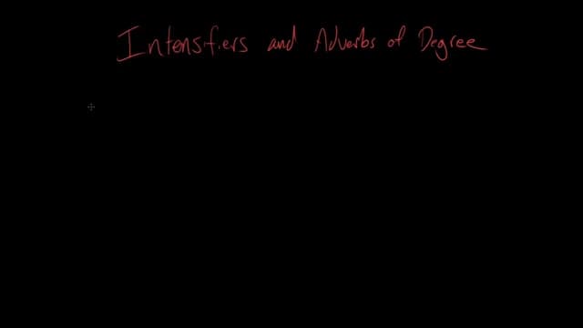 Intensifiers and Adverbs of Degree | The Parts of Speech | Grammar | Khan Academy