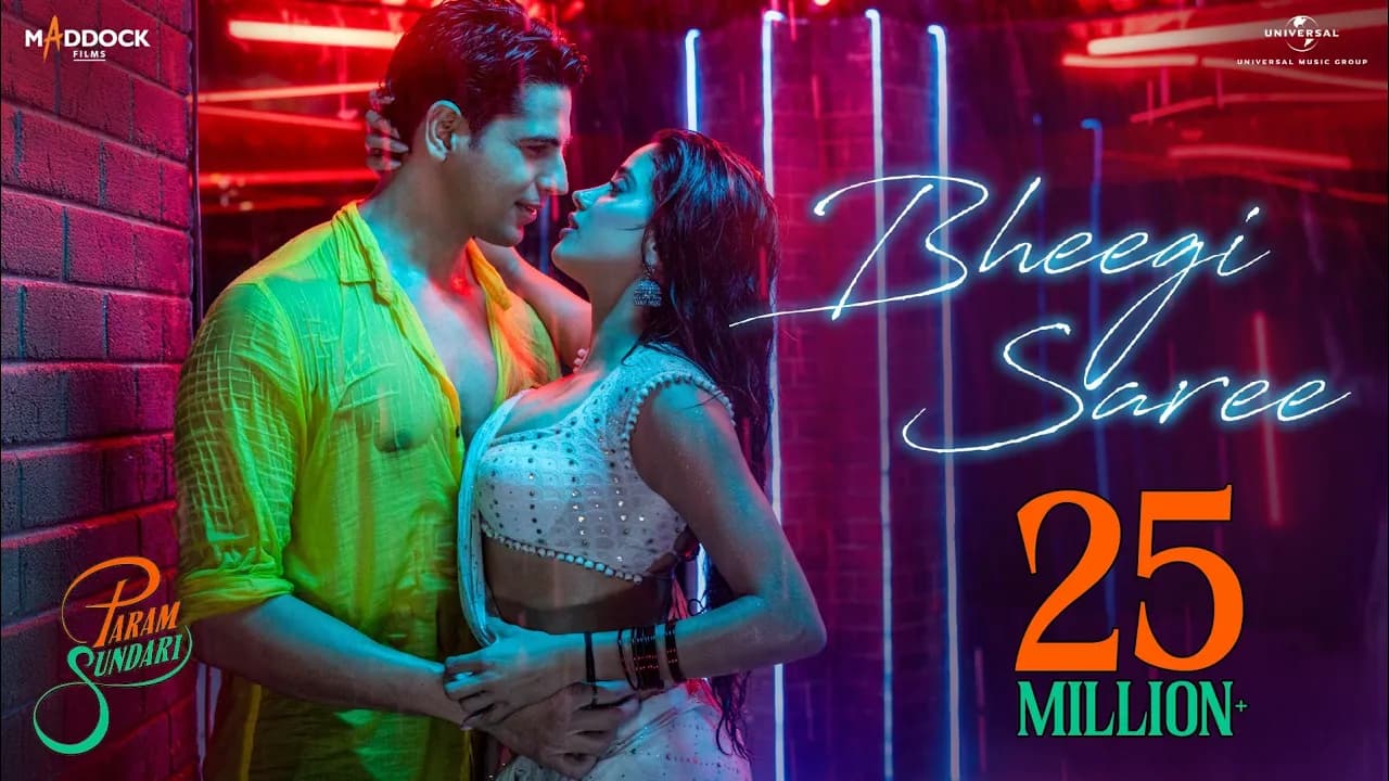 Bheegi Saree - Param Sundari | Sidharth, Janhvi | Sachin-Jigar, Adnan Sami, Shreya Ghoshal, Amitabh